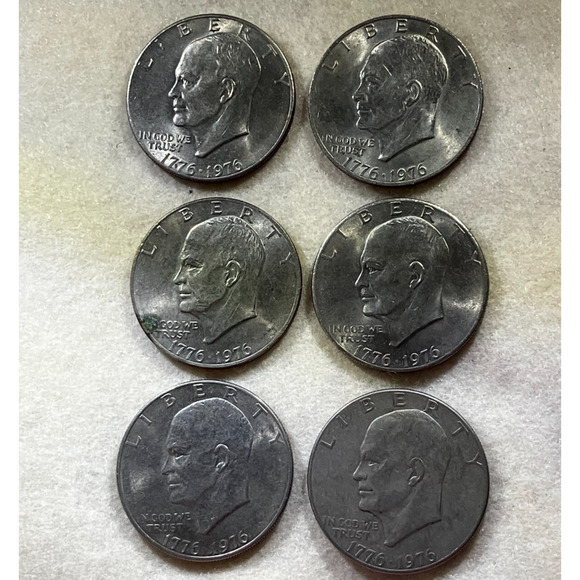 1776-1976 Eisenhower Liberty Bell Moon Dollar US Bicentennial Coin-Lot Of 6 - Picture 1 of 14